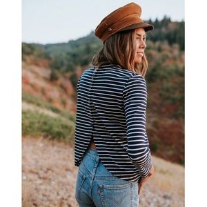 Clad & Cloth 3/4 Length Sleeve, Button Back Tee